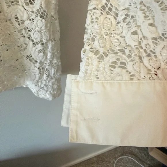 Anne Fontaine Melissa French White Lace Blouse - Picture 4 of 8